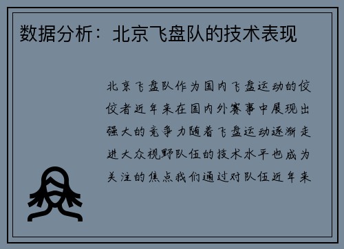 数据分析：北京飞盘队的技术表现
